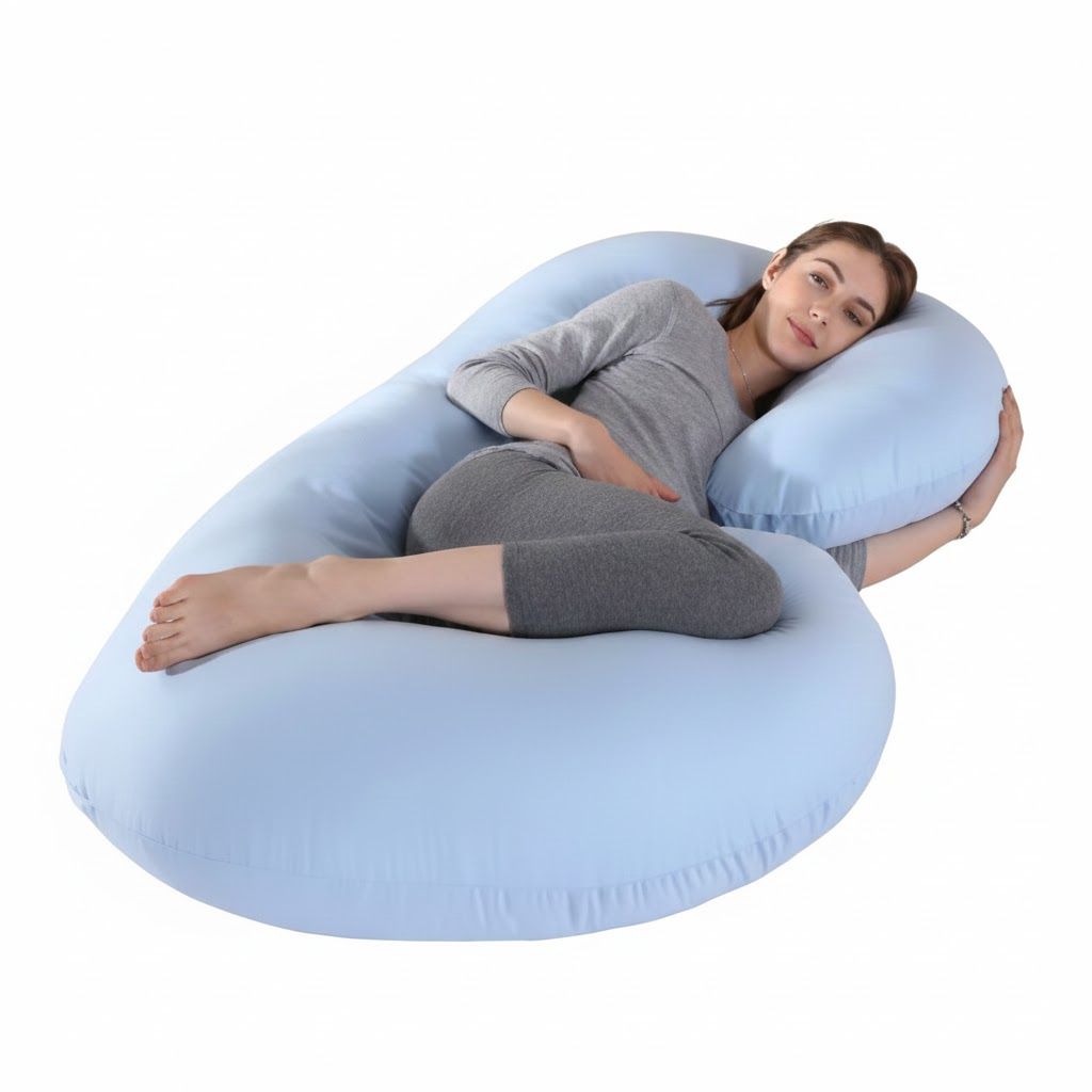 Premium C-Shape Maternity Pillow – Full Body Support for Back, Belly & Hips | 100% Breathable Cotton Washable Cover | Ultimate Sleeping Comfort for Pregnant Women