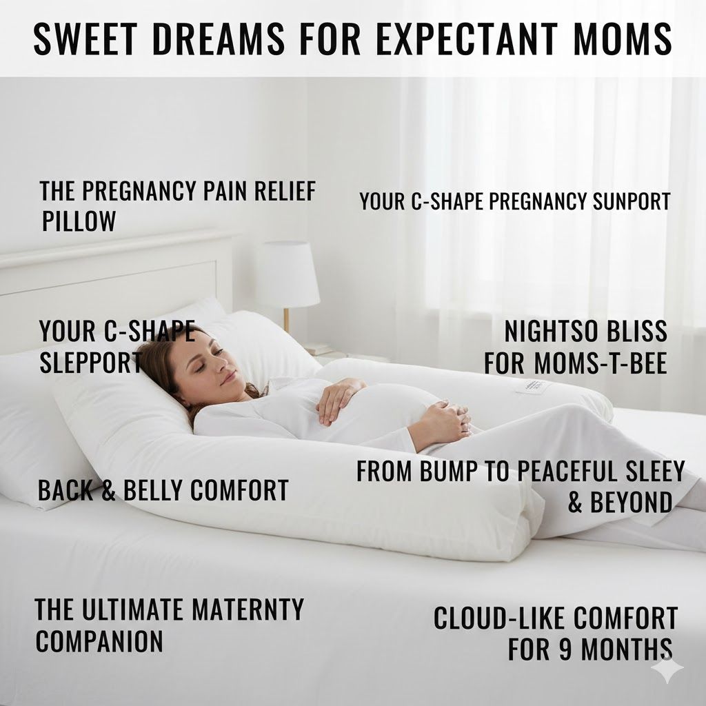 Premium C-Shape Maternity Pillow – Full Body Support for Back, Belly & Hips | 100% Breathable Cotton Washable Cover | Ultimate Sleeping Comfort for Pregnant Women