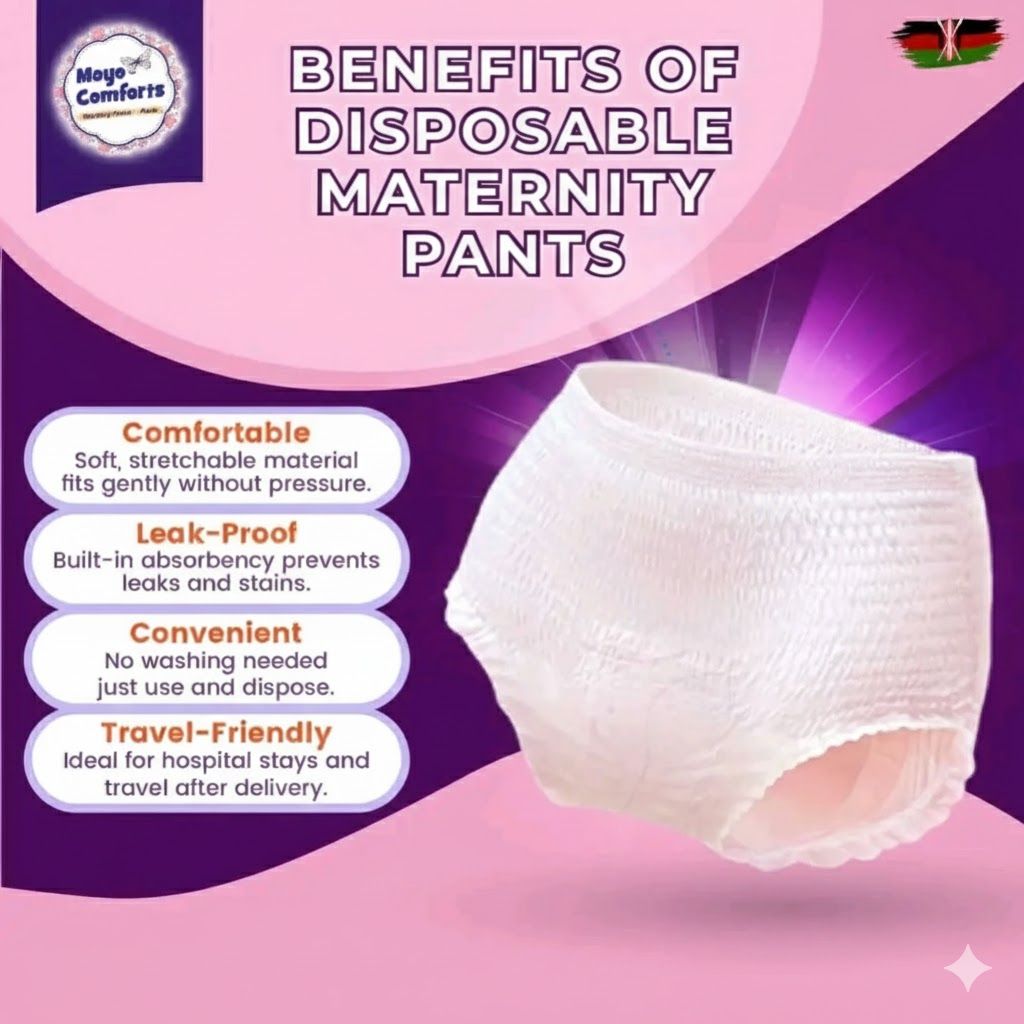 Moyo Comforts Maternity Pads - 6 Pcs Ultra-Absorbent Postpartum Sanitary Pants for After Delivery - Leak-Proof, Breathable & Heavy Flow Protection - (Plus 3 FREE Panty Liners)
