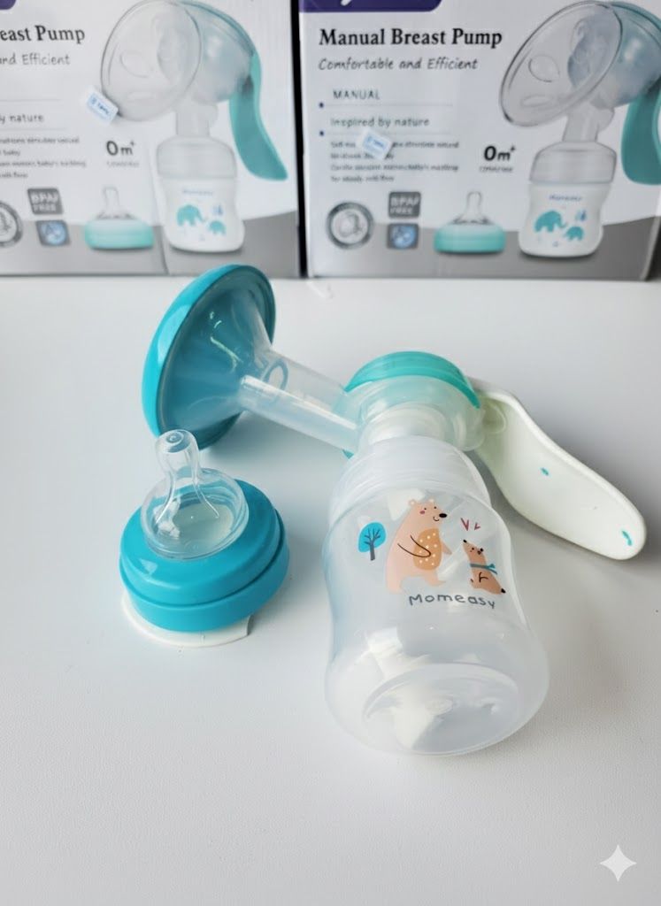 Momeasy Manual Breast Pump – Anti-Countercurrent Design for Hygiene | Portable & Silent | Comfortable High-Efficiency Suction | BPA-Free Baby Feeding Essentials