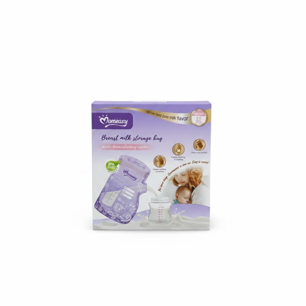 Momeasy Breast Milk Storage Bags (25 Pack) – 200ml Large Capacity | Pre-Sterilized & Leak-Proof Double Zipper | BPA-Free Self-Standing Freezer Bags | Accurate Measurement Scale