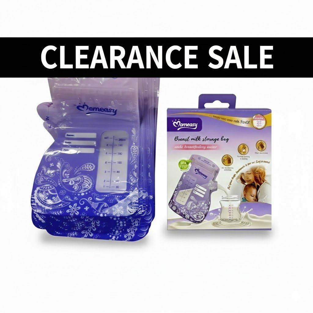 Momeasy Breast Milk Storage Bags (25 Pack) – 200ml Large Capacity | Pre-Sterilized & Leak-Proof Double Zipper | BPA-Free Self-Standing Freezer Bags | Accurate Measurement Scale