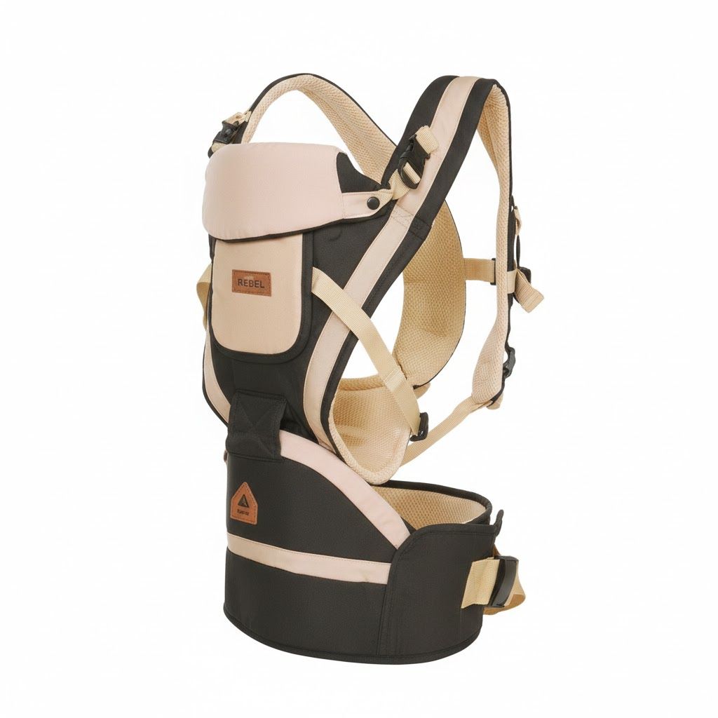 3D Ergonomic Baby Carrier with Hip Seat – 6-in-1 Positions | Breathable Cotton Mesh | Lumbar Support & Hands-Free Comfort | 0-36 Months
