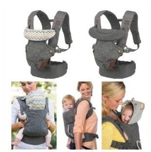 Infantino Flip Advanced 4-in-1 Baby Carrier – Ergonomic Adjustable Front & Back Carrier for Newborns & Toddlers, Soft, Breathable & Comfortable