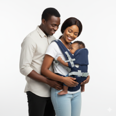 Ergonomic Baby Carrier Newborn to Toddler | Hands-Free Front Carry | Breathable Adjustable Infant Carrier | Comfortable Hip Support | Goldcare Baby Carrier + Free Baby Socks