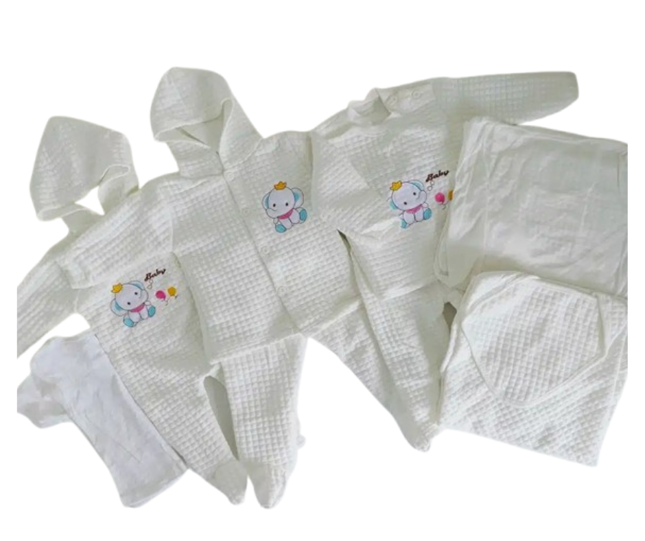 8Pcs Newborn Baby Receiving Set - 100% Pure Cotton Essential Clothing Kit for Boys & Girls