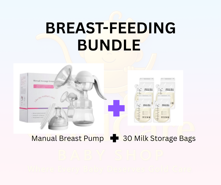 Healthy Manual Breast Pump for Breastfeeding Mothers + Free Baby Bottle Cap & 30pcs Breast Milk Storage Bags | Portable, Hygienic, BPA-Free, Strong Suction, Comfortable Breastfeeding Solution