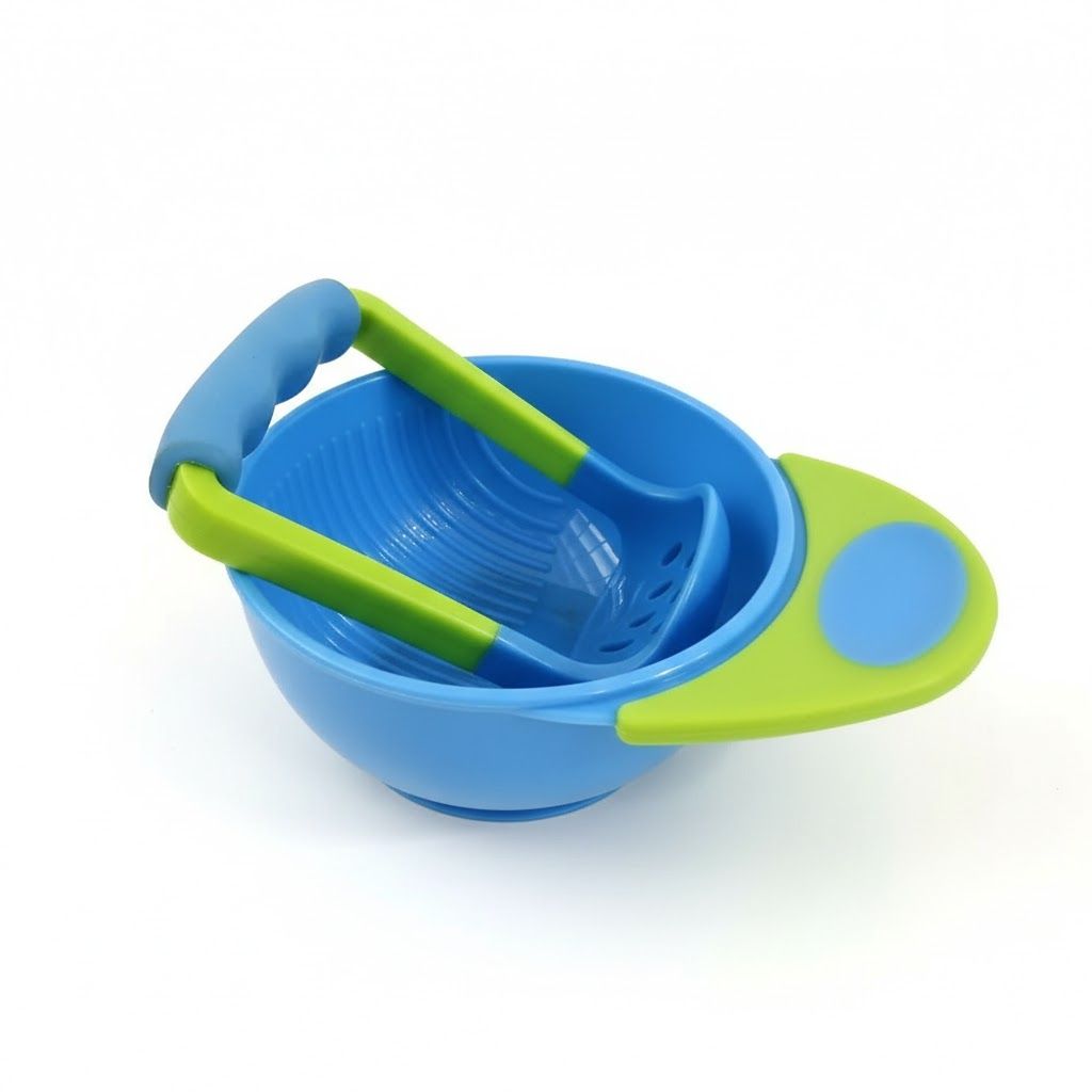 Baby Food Masher & Grinding Bowl Set – Manual Fruit & Vegetable Weaning Tool – BPA-Free Portable Food Maker
