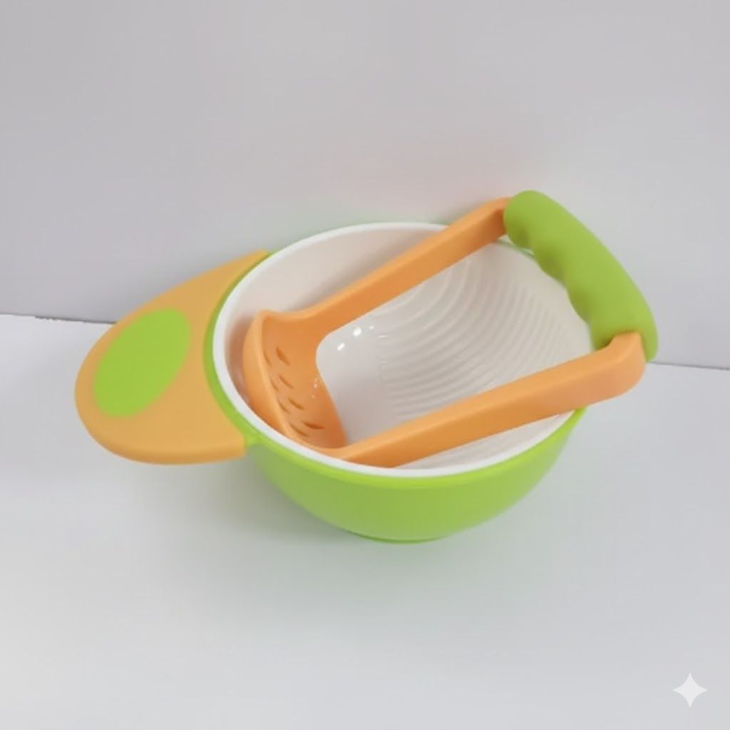 Baby Food Masher & Grinding Bowl Set – Manual Fruit & Vegetable Weaning Tool – BPA-Free Portable Food Maker