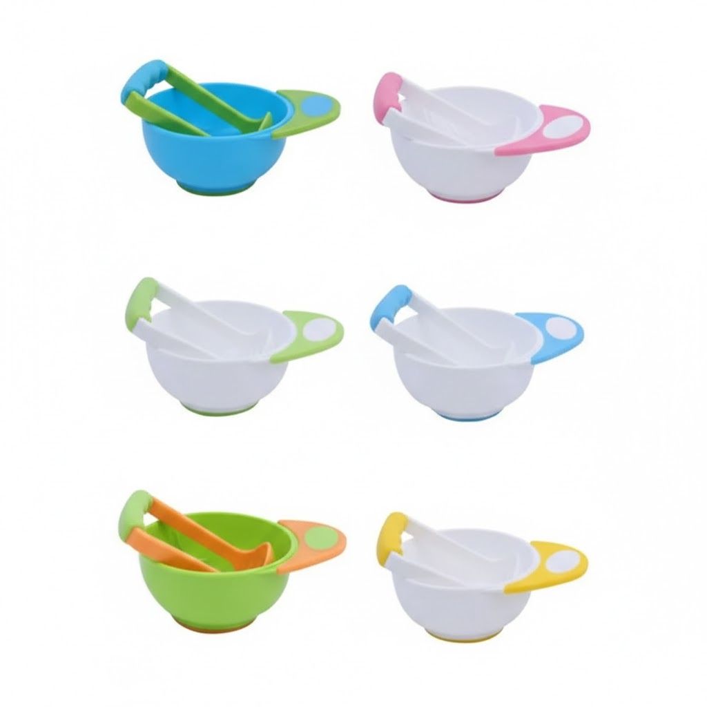 Baby Food Masher & Grinding Bowl Set – Manual Fruit & Vegetable Weaning Tool – BPA-Free Portable Food Maker