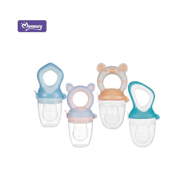 Momeasy 4-in-1 Baby Fresh Food & Fruit Feeder - Silicone Teether, Soother, and Self-Feeding Pacifier
