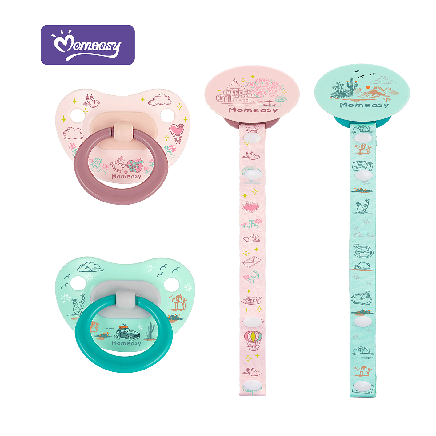 Momeasy 11-Pc Newborn Baby Feeding Essentials Gift Set – BPA-Free Anti-Colic Bottles, Silicone Cleaning Brushes & Storage Containers