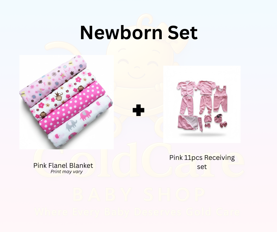 Newborn Receiving  Essentials Bundle: 11 pcs receiving set and 4 pcs flannel/4Receiving Blanket