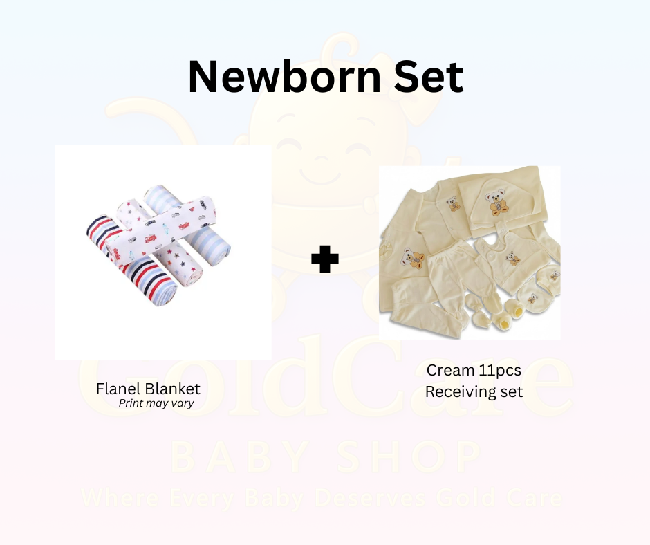 Newborn Receiving  Essentials Bundle: 11 pcs receiving set and 4 pcs flannel/4Receiving Blanket