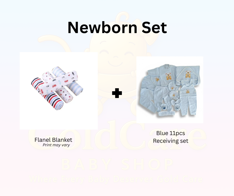 Newborn Receiving  Essentials Bundle: 11 pcs receiving set and 4 pcs flannel/4Receiving Blanket