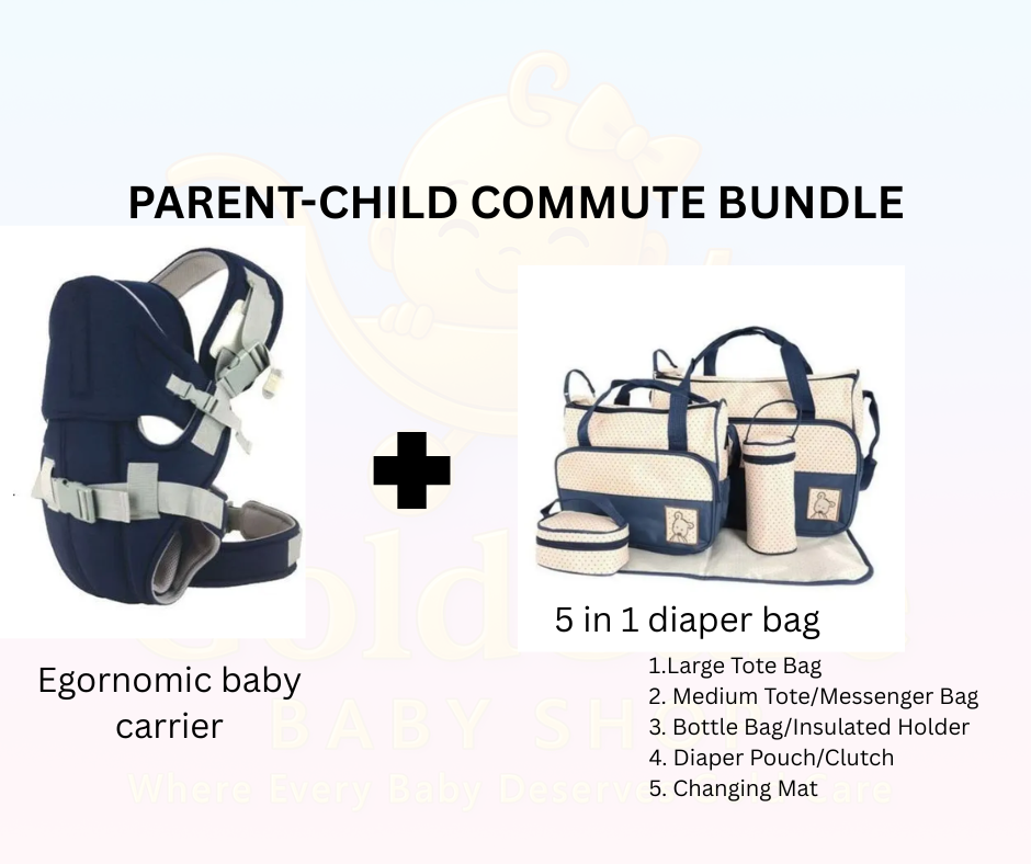 Ultimate Parent-Child Travel Bundle! Ergonomic Baby Carrier (Hip-Healthy) & Versatile 5-in-1 Diaper Bag System | MAX Comfort & Hands-Free