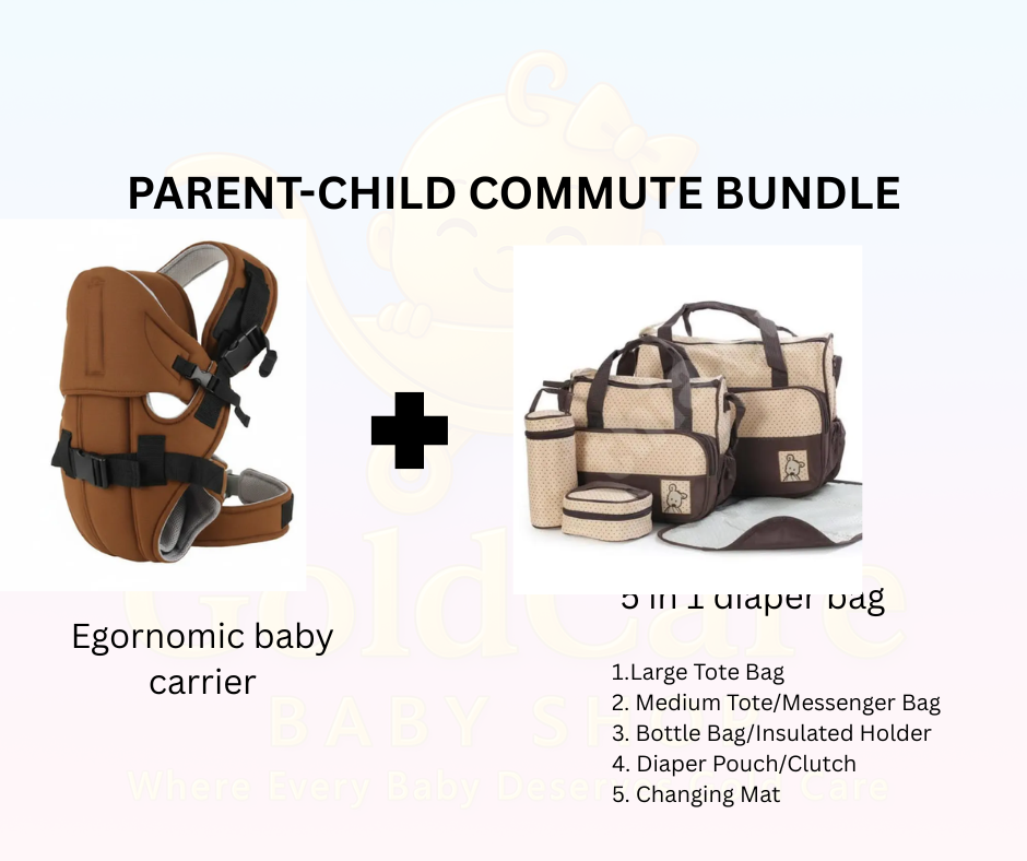 Ultimate Parent-Child Travel Bundle! Ergonomic Baby Carrier (Hip-Healthy) & Versatile 5-in-1 Diaper Bag System | MAX Comfort & Hands-Free