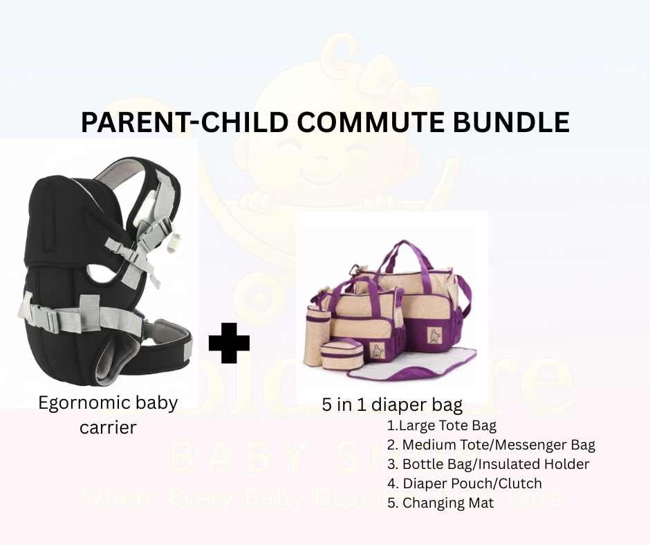 Ultimate Parent-Child Travel Bundle! Ergonomic Baby Carrier (Hip-Healthy) & Versatile 5-in-1 Diaper Bag System | MAX Comfort & Hands-Free