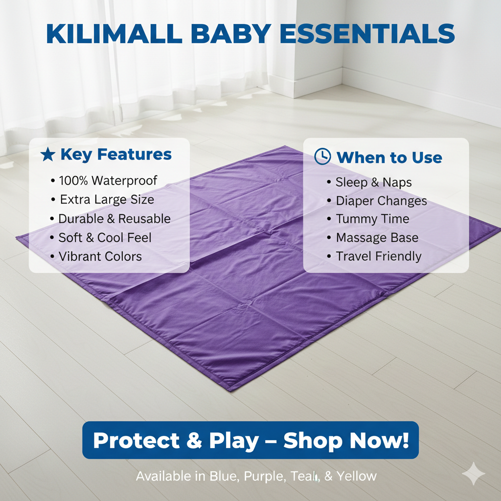 3D Fashion Cutest Plain Waterproof Bigsize Baby Mackintosh Urine Mat | Soft, Washable, Reusable & Leak-Proof Baby Changing Mat for Newborns, Infants & Toddlers