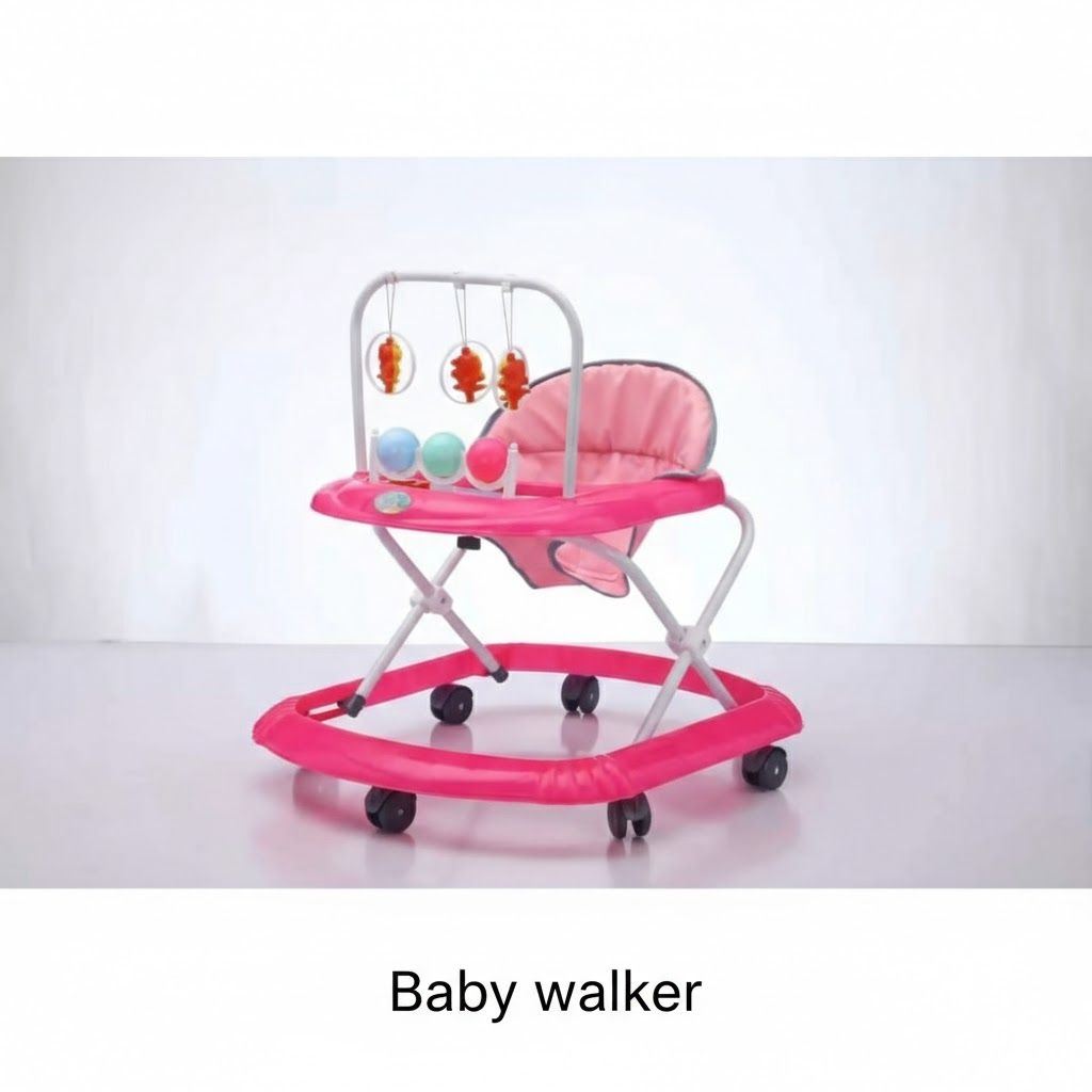 4-in-1 Baby Walker with Parent Push Handle – Adjustable Height & Musical Activity Tray – Converts to Feeding Chair + FREE Batteries