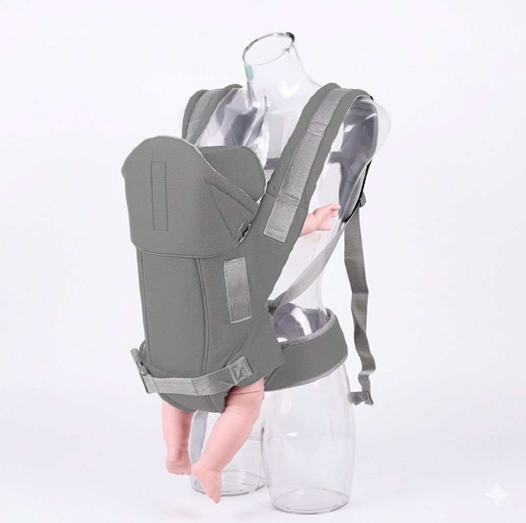 Ergonomic 5-in-1 Baby Carrier with Hip Seat & Hood – Breathable 3D Mesh, Back Support, Adjustable for Newborn to 20kg (4-6M+) - Hands-Free for Travel, Shopping, and Everyday Comfort