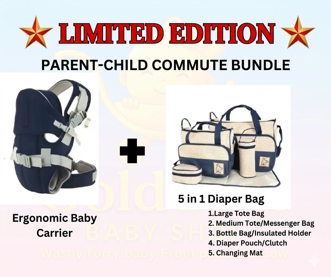 Ultimate Parent-Child Travel Bundle! Ergonomic Baby Carrier (Hip-Healthy) & Versatile 5-in-1 Diaper Bag System | MAX Comfort & Hands-Free