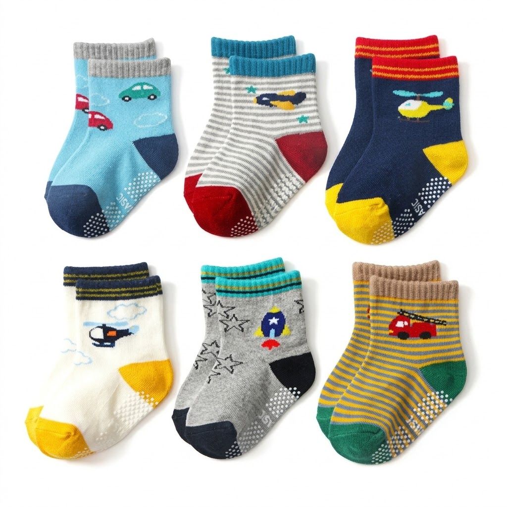 Premium Newborn Baby Cotton Socks - Unisex, Warm & Soft Breathable Assorted Prints