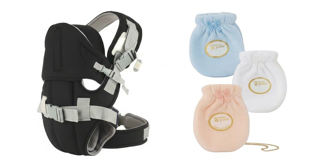Goldcare 5-in-1 Ergonomic Hip Seat Baby Carrier + 3 Pairs Anti-Scratch Mittens Bundle | Newborn to 20kg Supportive Travel Set