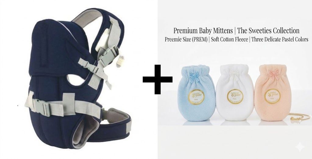 Goldcare 5-in-1 Ergonomic Hip Seat Baby Carrier + 3 Pairs Anti-Scratch Mittens Bundle | Newborn to 20kg Supportive Travel Set