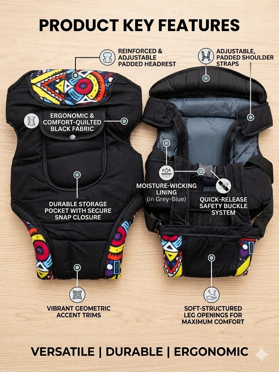 Multi-Functional Ergonomic Baby Carrier | 3-in-1 Breathable Infant Wrap & Sling | Adjustable Comfort for Newborns to Toddlers