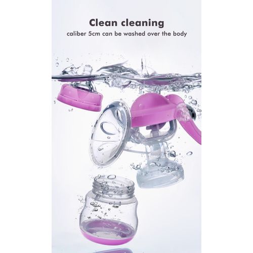 Manual Breast Pump - BPA-Free Portable Silent Handheld Breastfeeding Pump with Soft Silicone Cushion + Free Bottle Cap