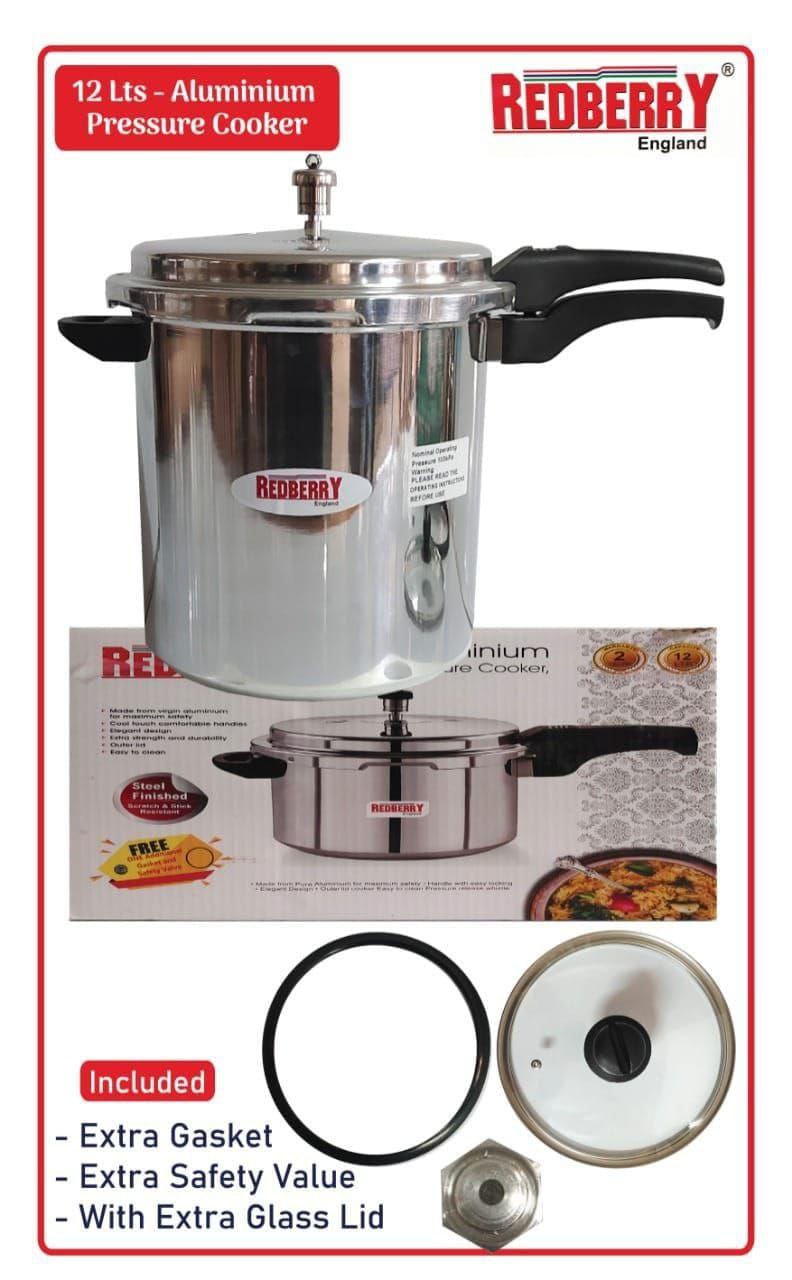 Redberry Elegant Pressure Cooker, designed for speed, safety, and style! Available in 5L, 7.5L, and 10L, it’s perfect for families of all sizes, whether you’re cooking daily meals or preparing feasts