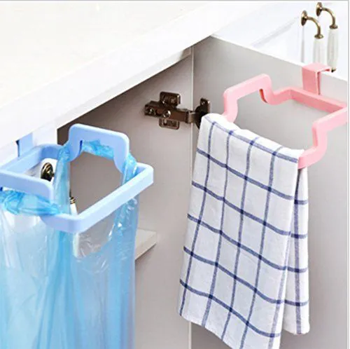 Smart Kitchen Over-Cabinet Storage Hook – Holder for Plastic Bags, Towels & Cleaning Cloths (Deal of the Day!)