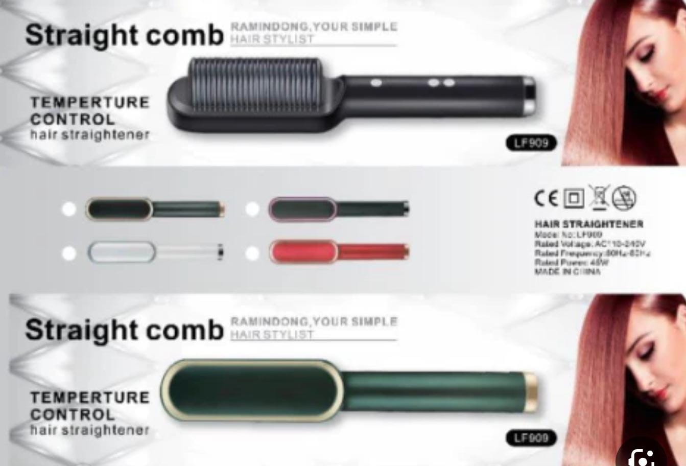 Premium Electric Hot Comb Hair Straightener | Digital Temperature Control, Anti-Burn Design for Frizz-Free Styling