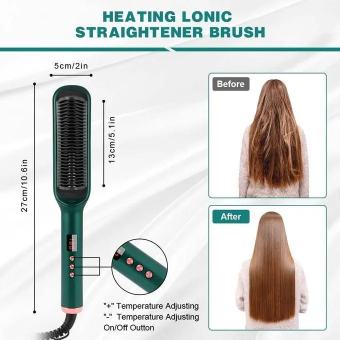 Smart Electric Straightening Comb Hot Brush | Adjustable Heat Control, 10-Second Fast Heating for Smooth, Shiny Hair Styling