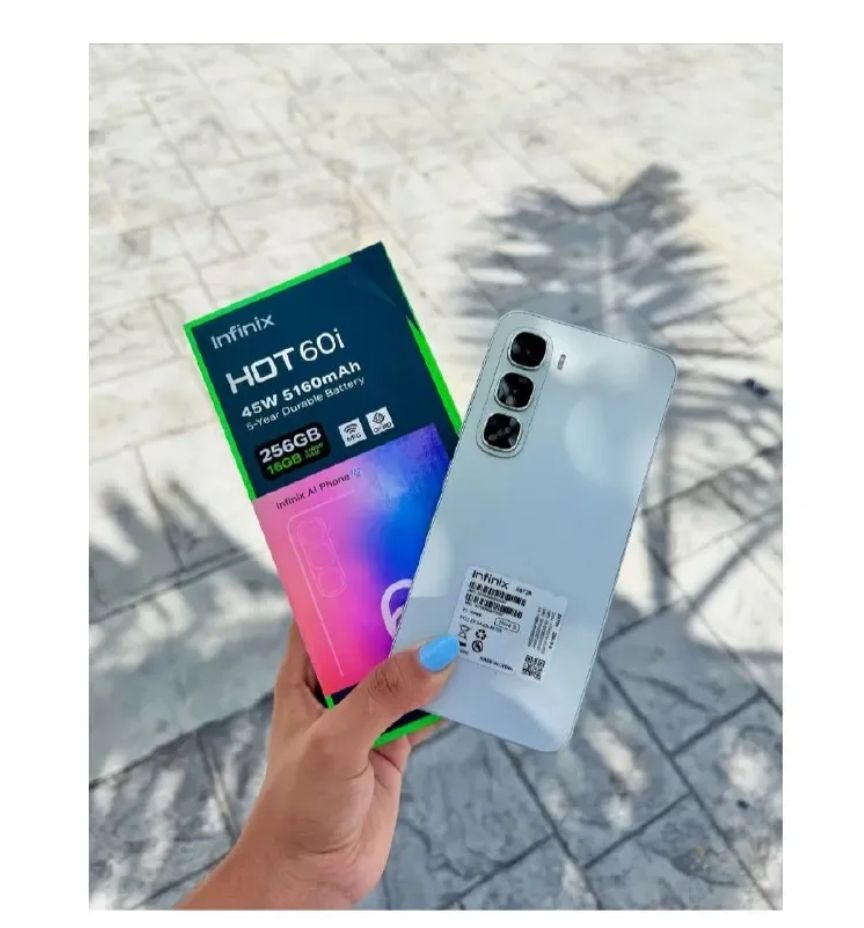[Special Offer] Infinix Hot 60i 16*GB RAM + 256GB 6.7" 120Hz 4G Slim Phone Dual SIM 5160mAh 45W Fast Charging 50MP Camera IP64 Fingerprint Lock Gyroscope MTK G81 Ultimate One-Tap AI Smart Phones