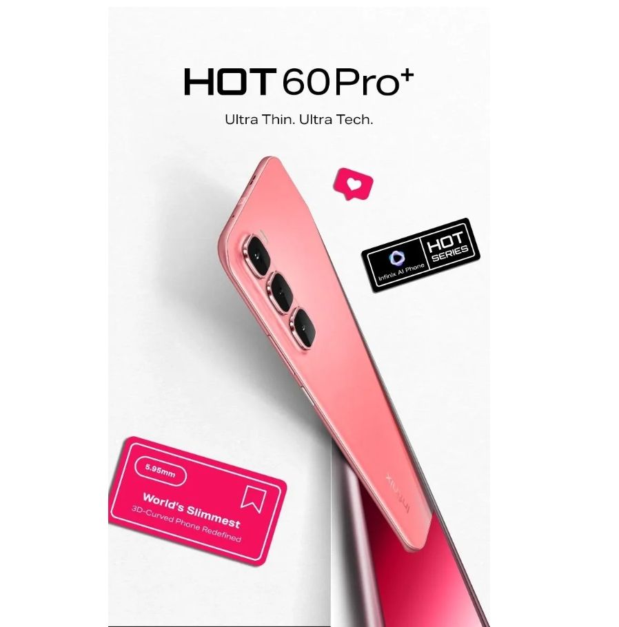 [Black Friday Offer] Infinix Hot 60 Pro Plus 128GB+16(8+8)GB 6.78" 144Hz Curved AMOLED Display 50+13MP Camera 5160mAh Battery 45W Fast Charging Corning Gorilla IP65 Infinix Hot 60 Pro+ AI Smartphone