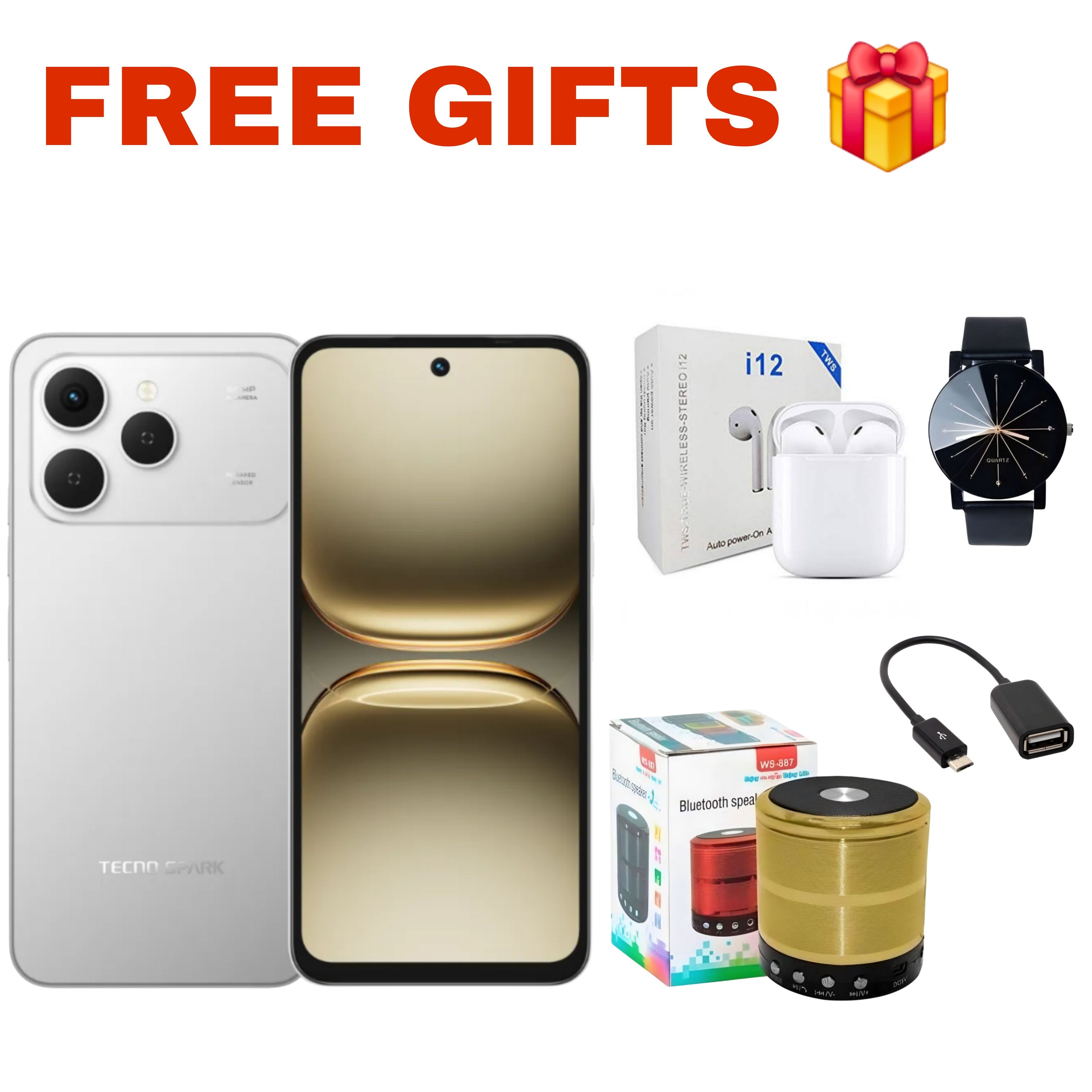 [Black Friday Offer] TECNO SPARK 40 256GB +16(8+8)GB 6.67" 120Hz Display Phone Dynamic Port 50MP Dual Speaker 5200mAh 45W Type-C Dual SIM 4G Side Fingerprint IP64 Smart AI Phones Smartphones