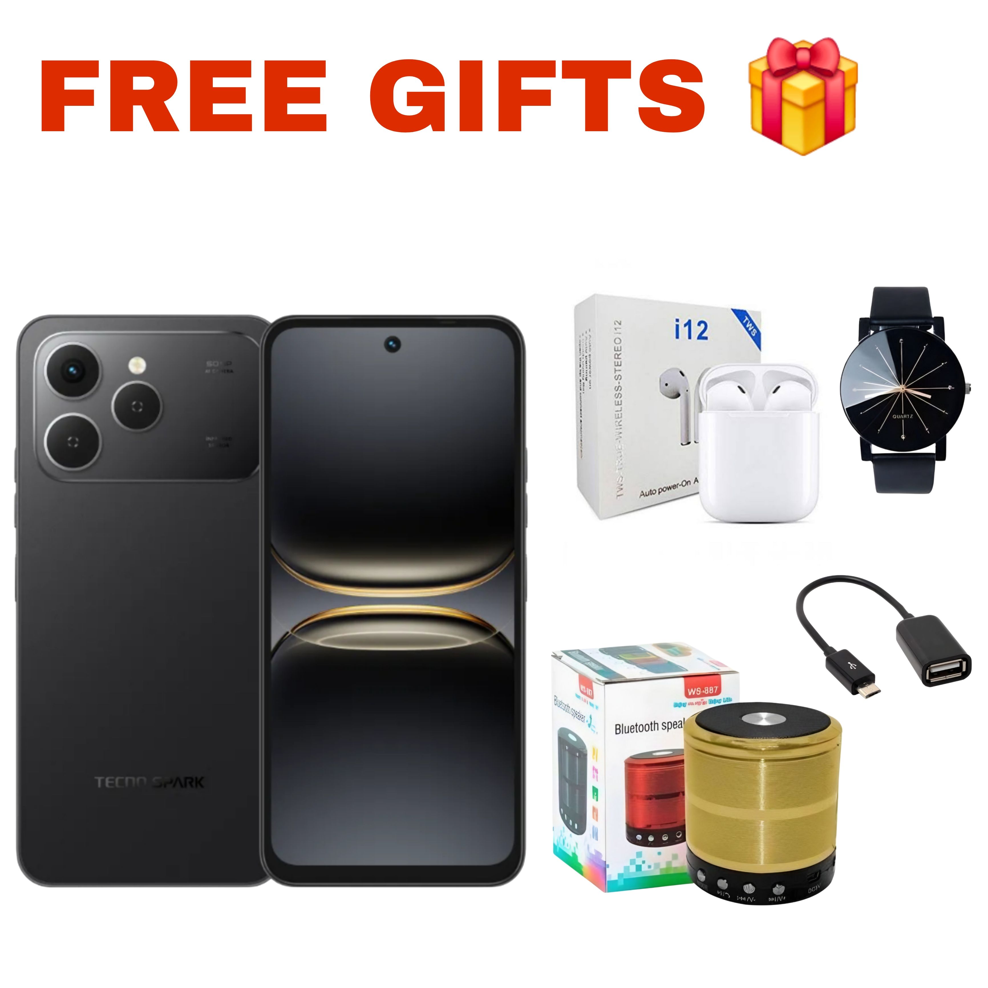 [Black Friday Offer] TECNO SPARK 40 256GB +16(8+8)GB 6.67" 120Hz Display Phone Dynamic Port 50MP Dual Speaker 5200mAh 45W Type-C Dual SIM 4G Side Fingerprint IP64 Smart AI Phones Smartphones