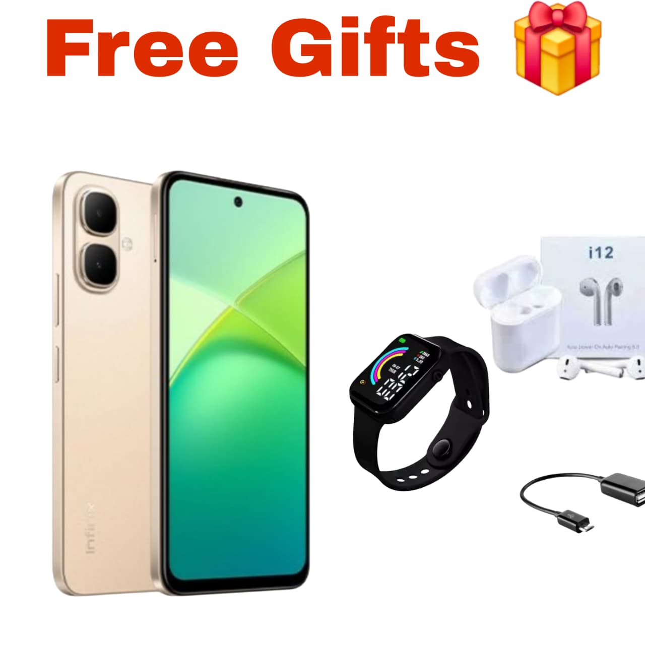 [Black Friday Offer] Infinix SMART 10 64GB + 8(4+4)GB 6.67" Display Brand New Phone Dual SIM 4G Network 5000mAh Battery With Type-C Charging 8MP Dual Camera Fingerprint Lock Android 15 AI Smartphones