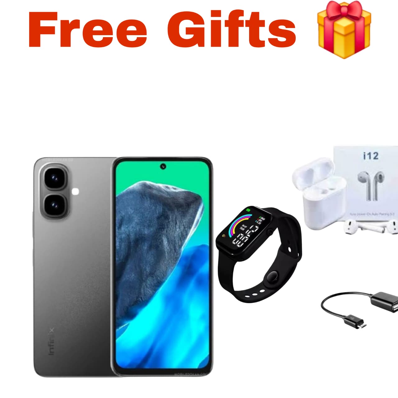 [Black Friday Offer] Infinix SMART 10 64GB + 8(4+4)GB 6.67" Display Brand New Phone Dual SIM 4G Network 5000mAh Battery With Type-C Charging 8MP Dual Camera Fingerprint Lock Android 15 AI Smartphones