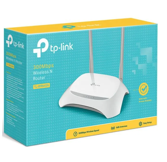 TP-Link TL-WR840N Wireless N300 Wi-Fi Router – 300Mbps High-Speed Internet, 2×5dBi Antennas, 3 LAN + 1 WAN Port, Strong Signal, Wide Coverage, Ideal for Home & Office