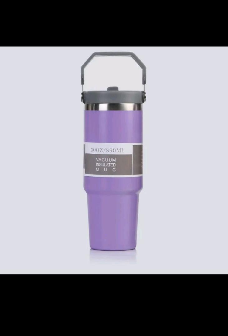 30oz original stanley Large Capacity Portable Car Cup Stainless Steel Thermos Cup with Straw & Handle Travel Sports Water Bottle Vacuum Flask Stanley Cup