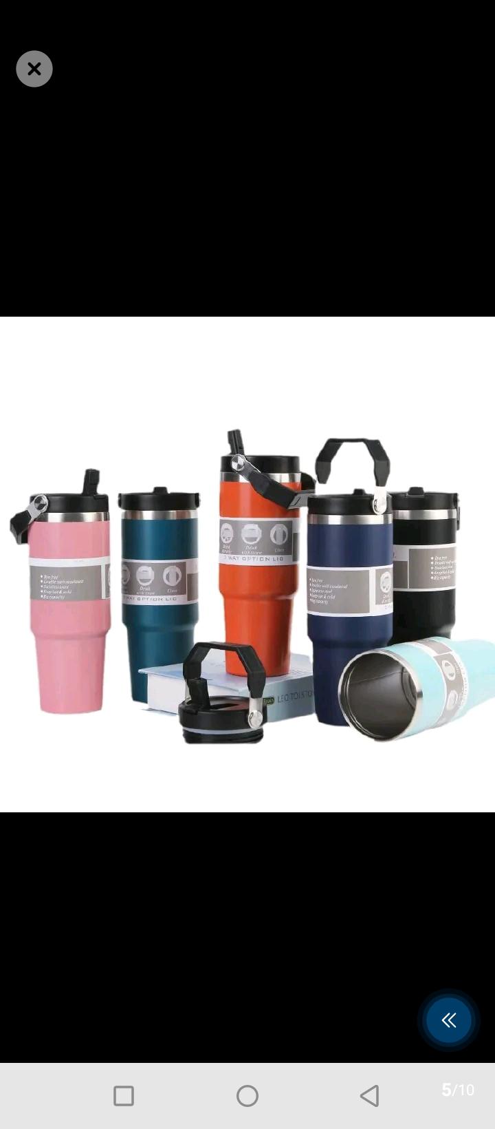 30oz original stanley Large Capacity Portable Car Cup Stainless Steel Thermos Cup with Straw & Handle Travel Sports Water Bottle Vacuum Flask Stanley Cup
