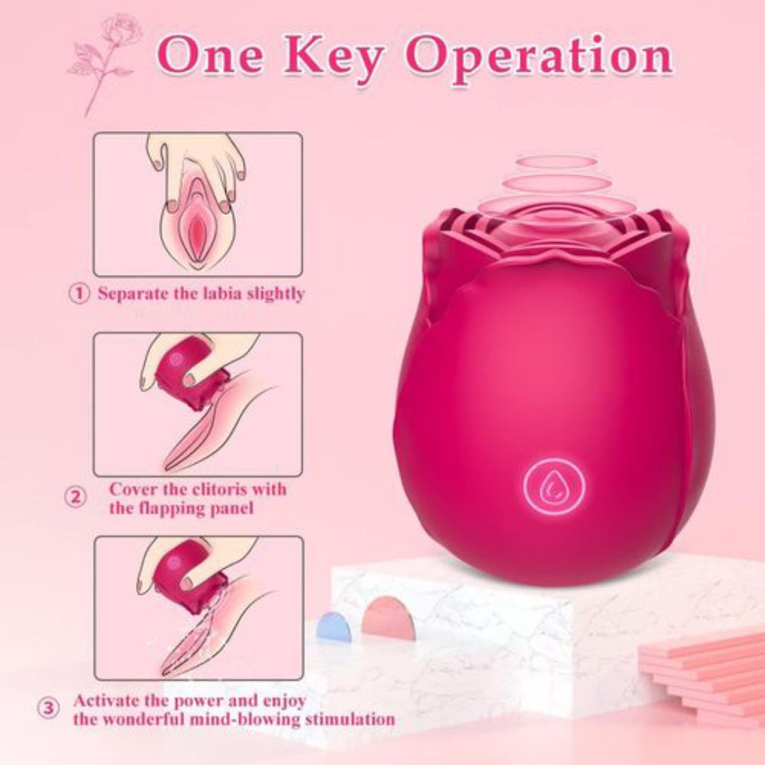 Rose Vibrator Sucking & Vibrating Nipples Clit Massager Regular Rose Sex Toy