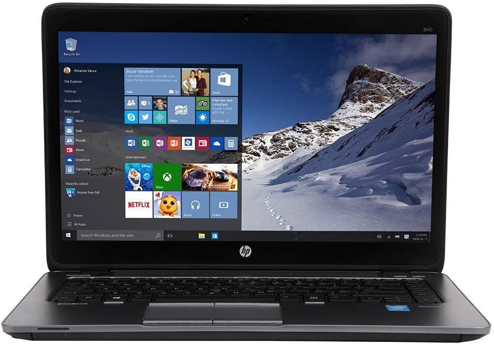 (Free Mouse) Refurbished HP EliteBook 840 G1 | Intel Core i5 | 8GB RAM | 500GB HDD | 14 inch Refurbished Laptops Computer | Notebook Black