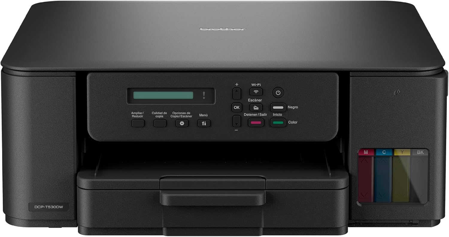 [Exclusive Offer] Brother DCP-T530DW, 3-in-1 wireless ink tank printer, 3-in-1 Functionality, Auto Duplex Printing, Refillable Ink Tank System, ,Wireless Connectivity, High Page Yield