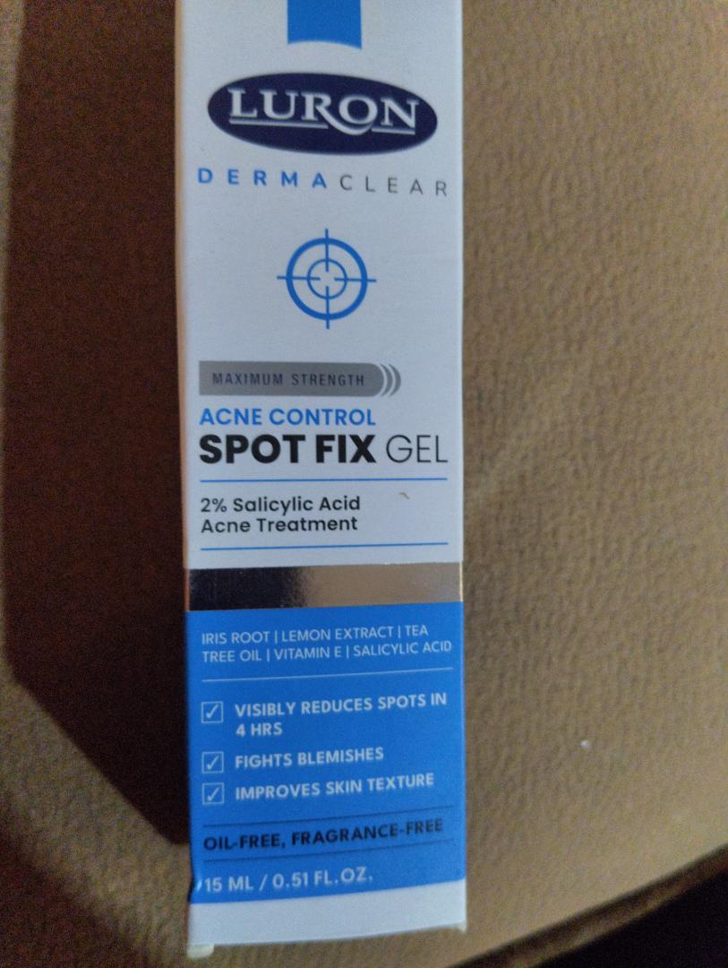 luron acne control spot fix gel.2%salicylic acid .Acne treatment.Visibly reduces spots in 4 hrs,fights blemishes and improves skin texture