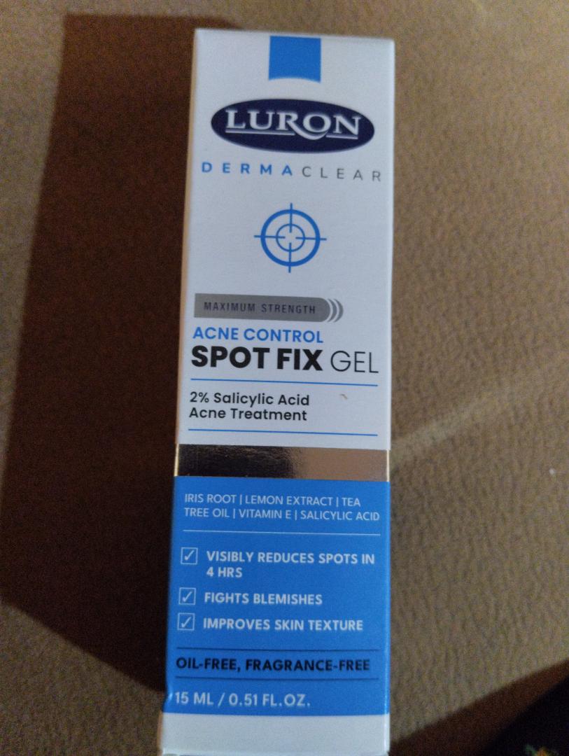 luron acne control spot fix gel.2%salicylic acid .Acne treatment.Visibly reduces spots in 4 hrs,fights blemishes and improves skin texture