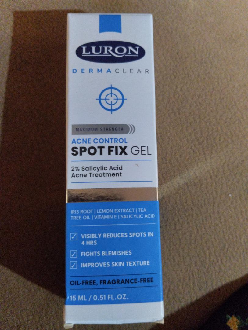 luron acne control spot fix gel.2%salicylic acid .Acne treatment.Visibly reduces spots in 4 hrs,fights blemishes and improves skin texture